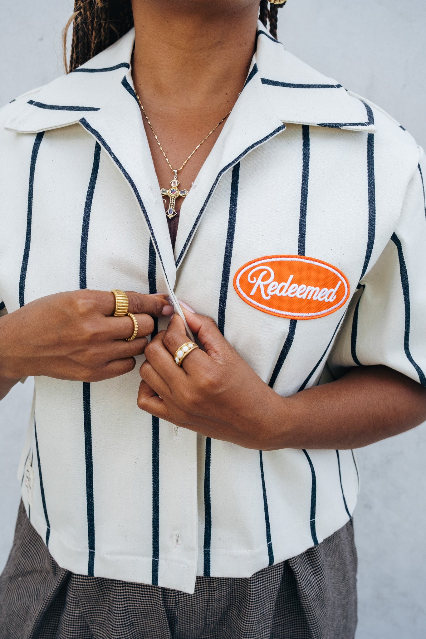 WMN Pin Stripe Button Up