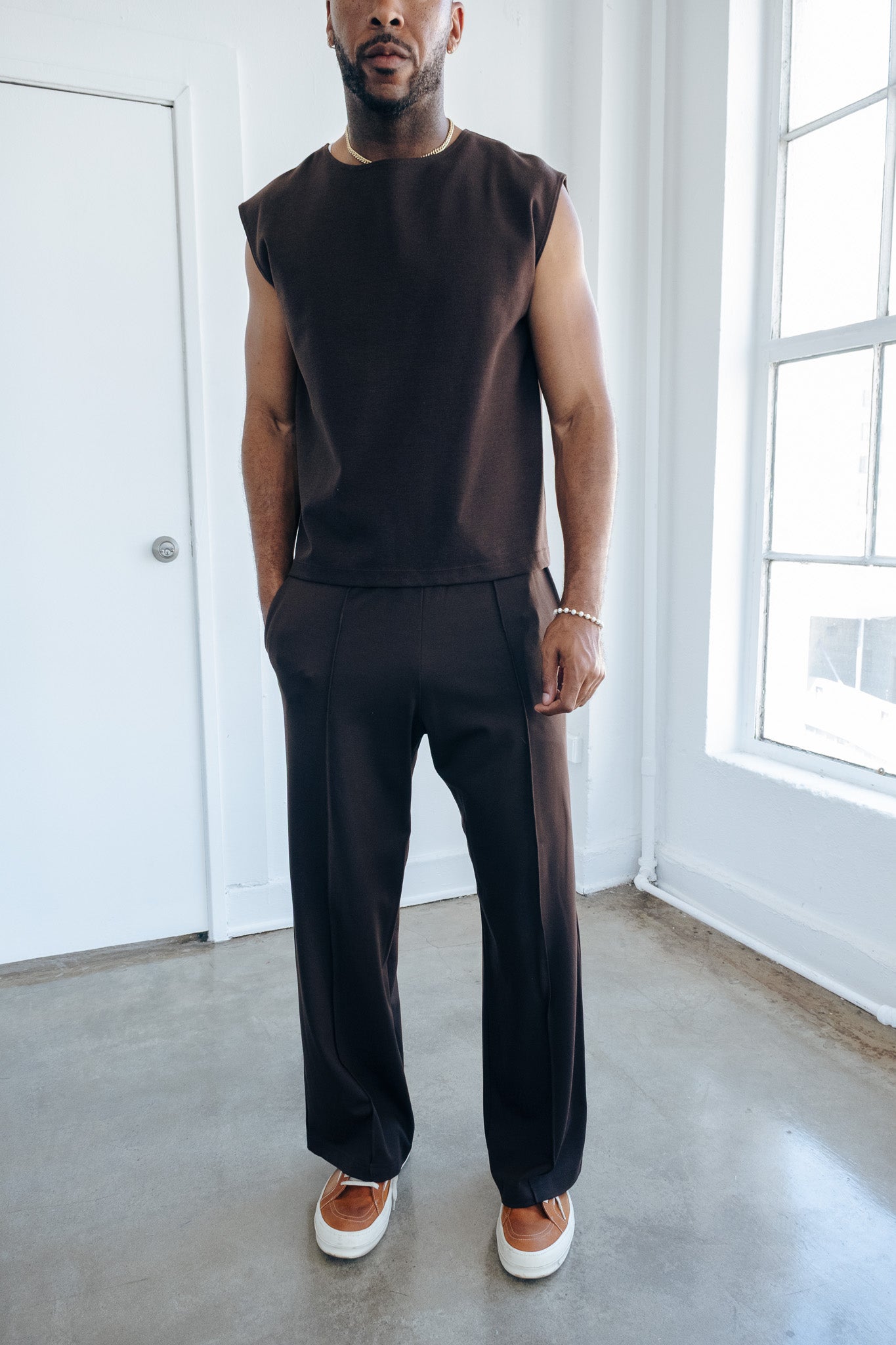 Relaxed Lounge Pants -Brown