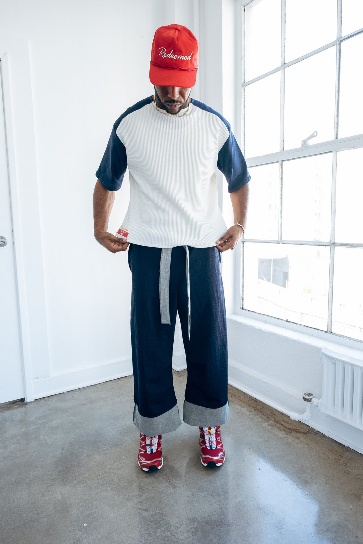 Raglan Waffle knit Tee - Multiple Colors