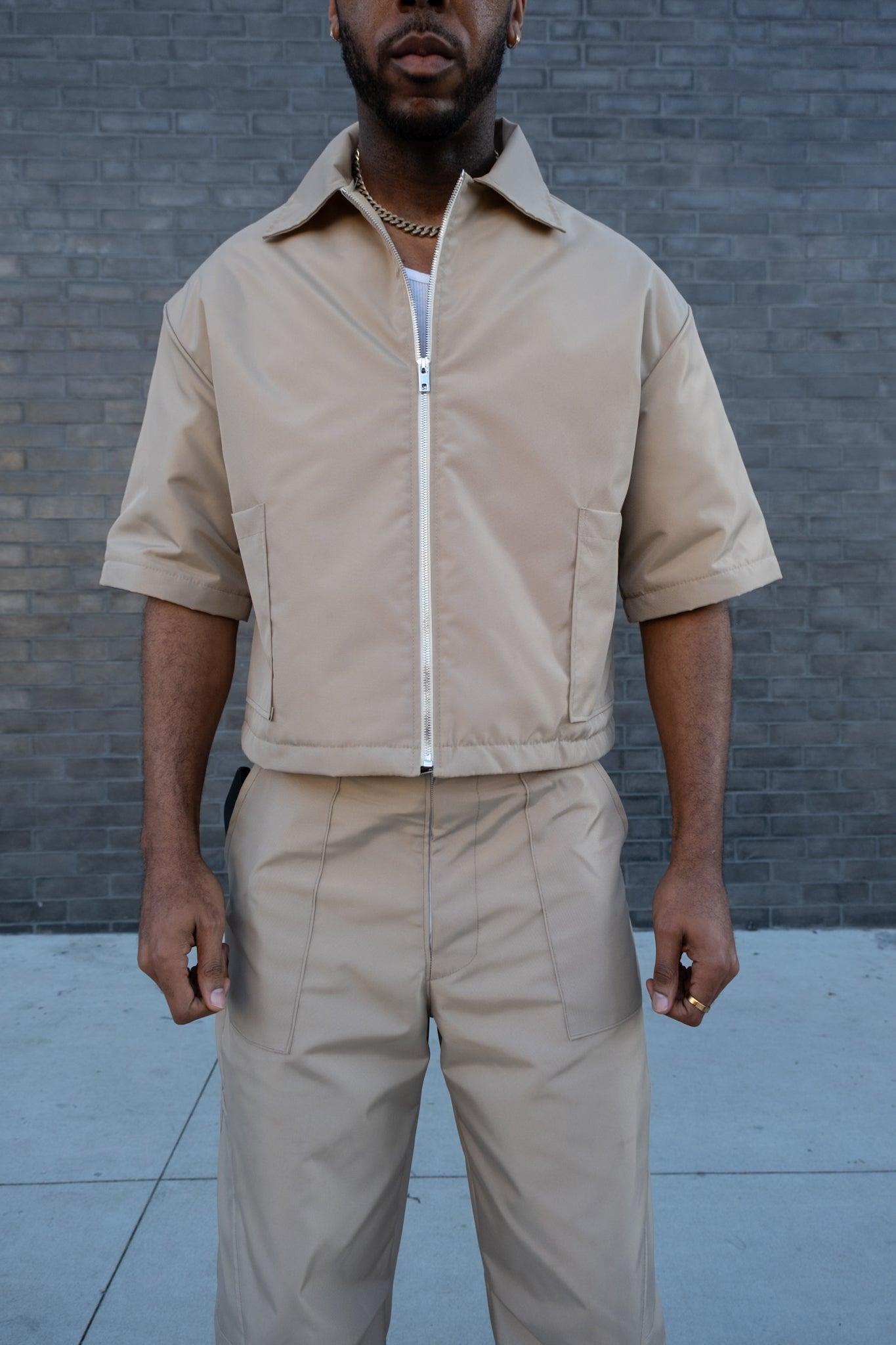 Oversized Nylon Puffer Zip - Sand (limited)