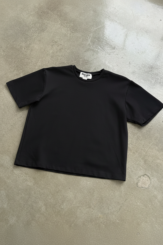 Slim Cropped Tee - Black