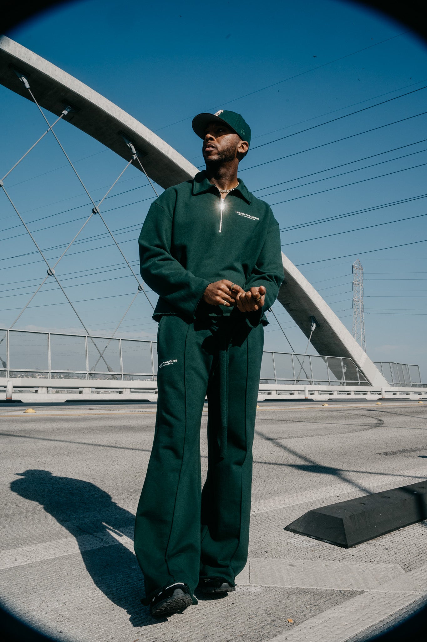 Heavy Terry QTR Zip - Green