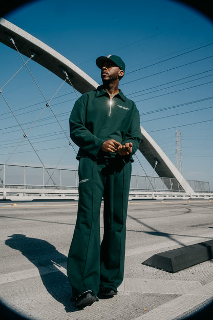 Heavy Terry QTR Zip - Green