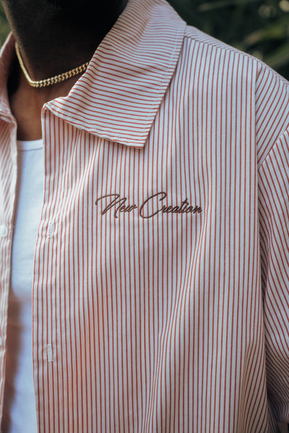 Red Pinstripe Button Up