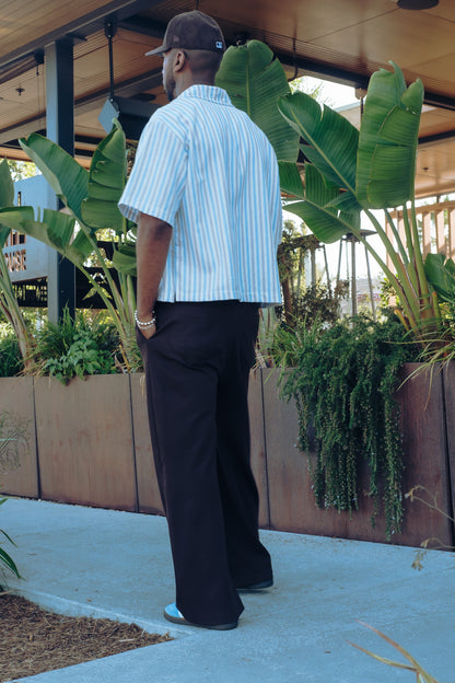 QTR Zip Coastal Blue Stripe