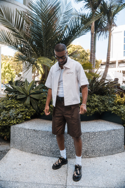 Heavy Nylon Cargo Shorts - Brown