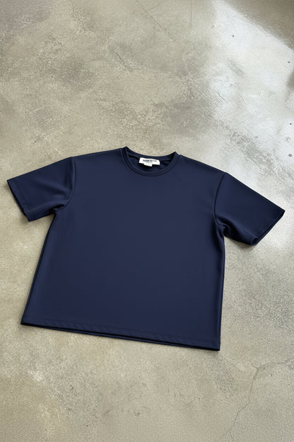 Slim Cropped Tee - Navy