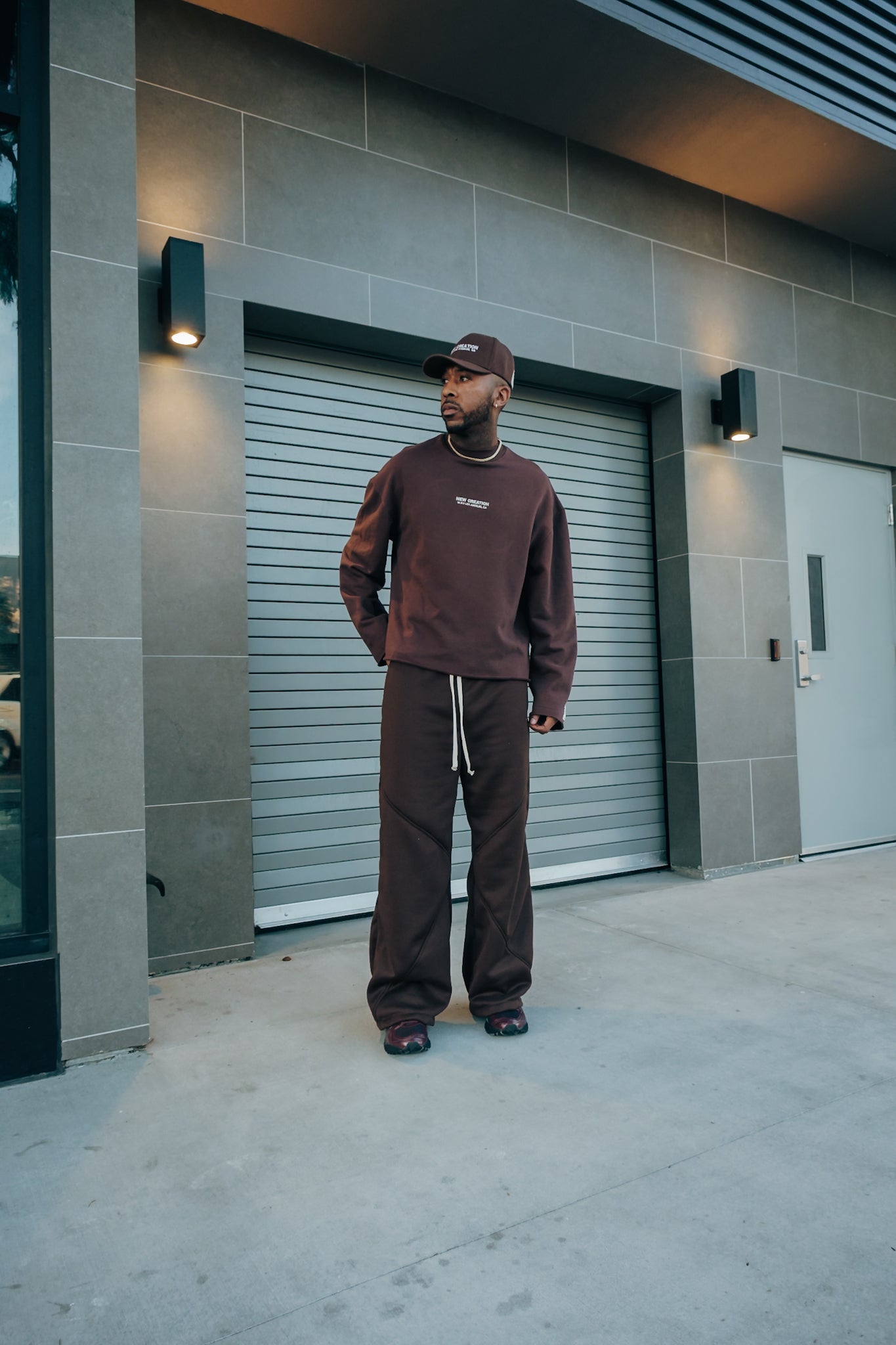 Fleece Crewneck- Brown (Garment Dyed)