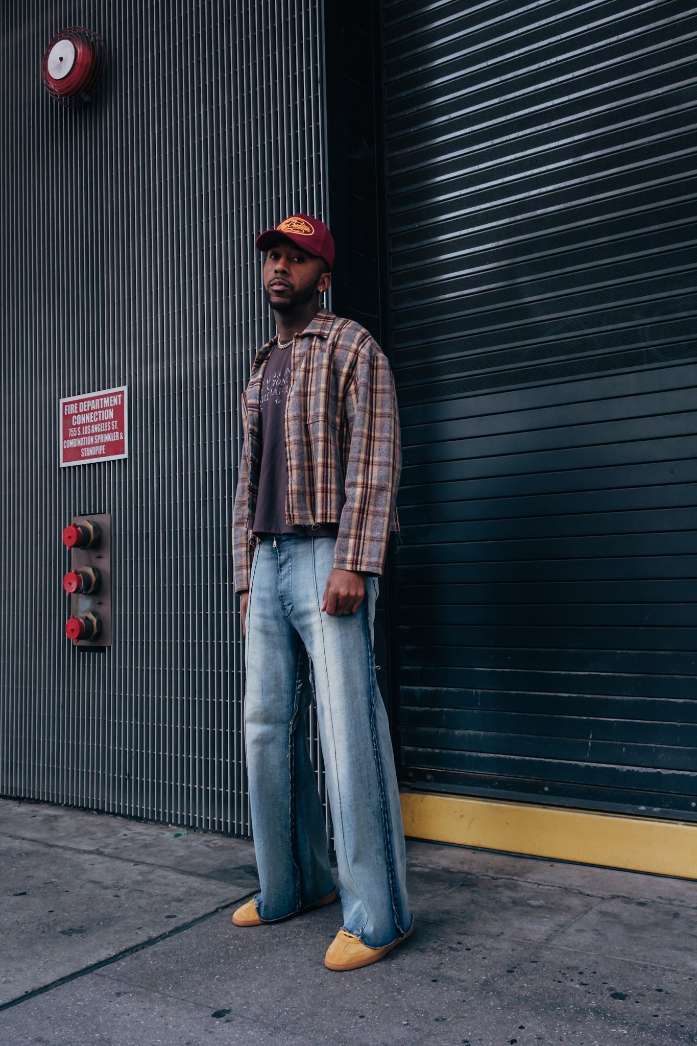 Cotton Flannel - Grey/ Yellow
