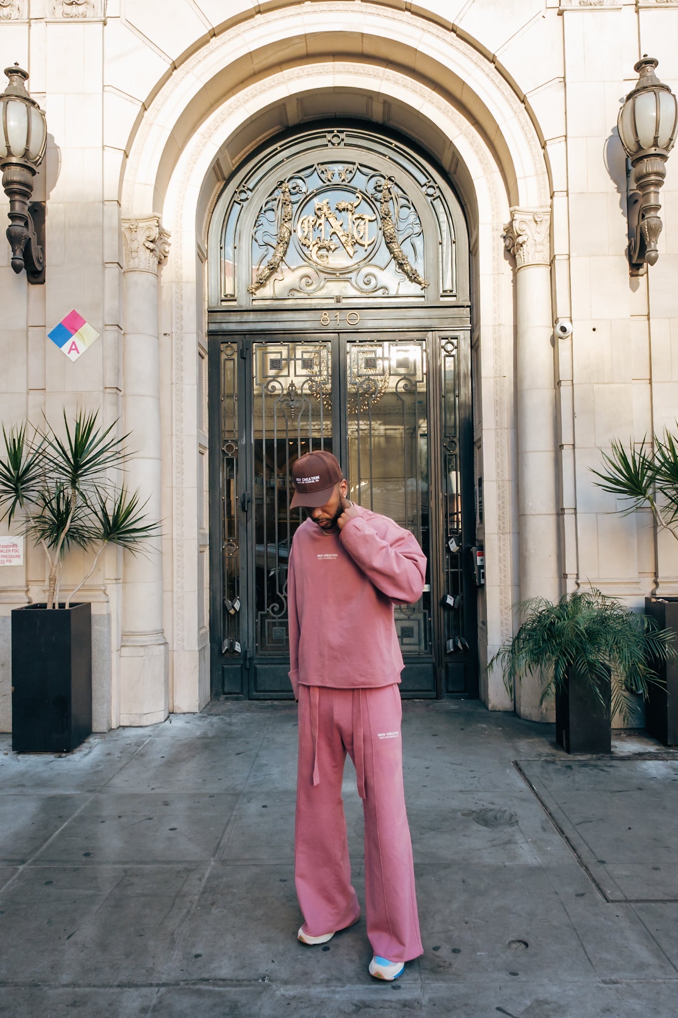 Terry Flare Pants- Mauve (Garment Dyed)