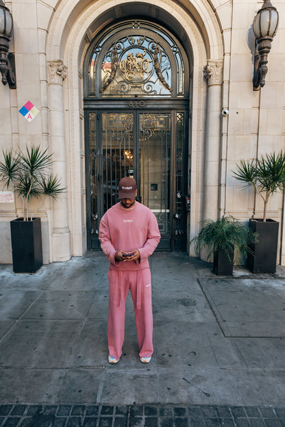 Terry Flare Pants- Mauve (Garment Dyed)