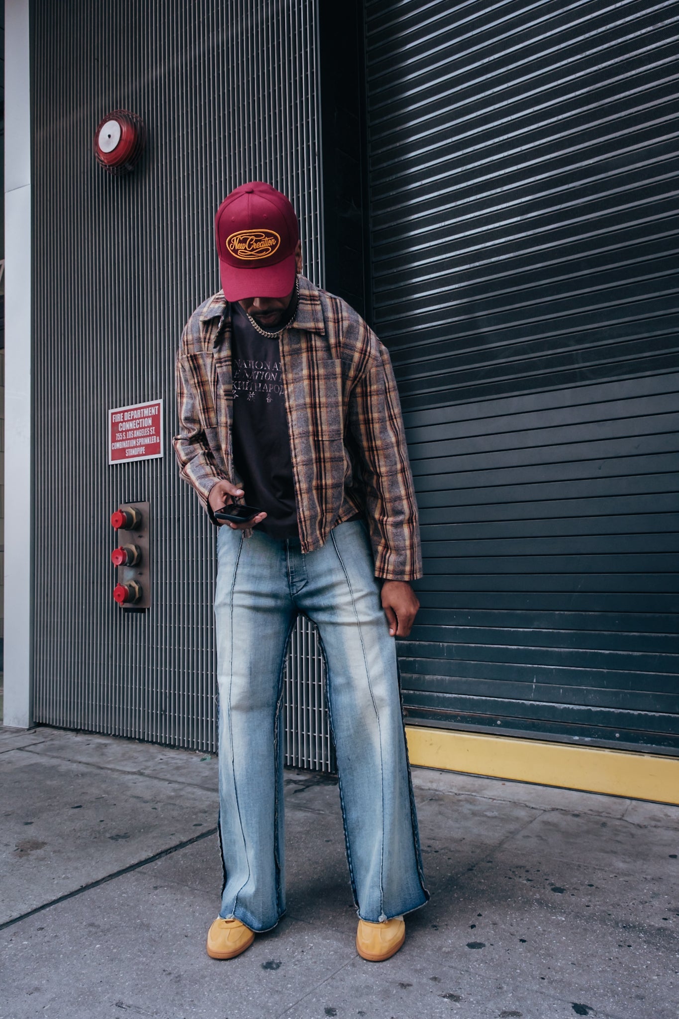 Cotton Flannel - Grey/ Yellow