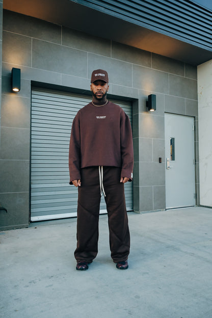 Fleece Crewneck- Brown (Garment Dyed)