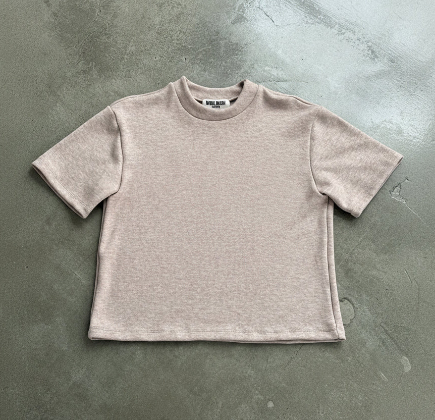 Slim Cropped Tee - marble