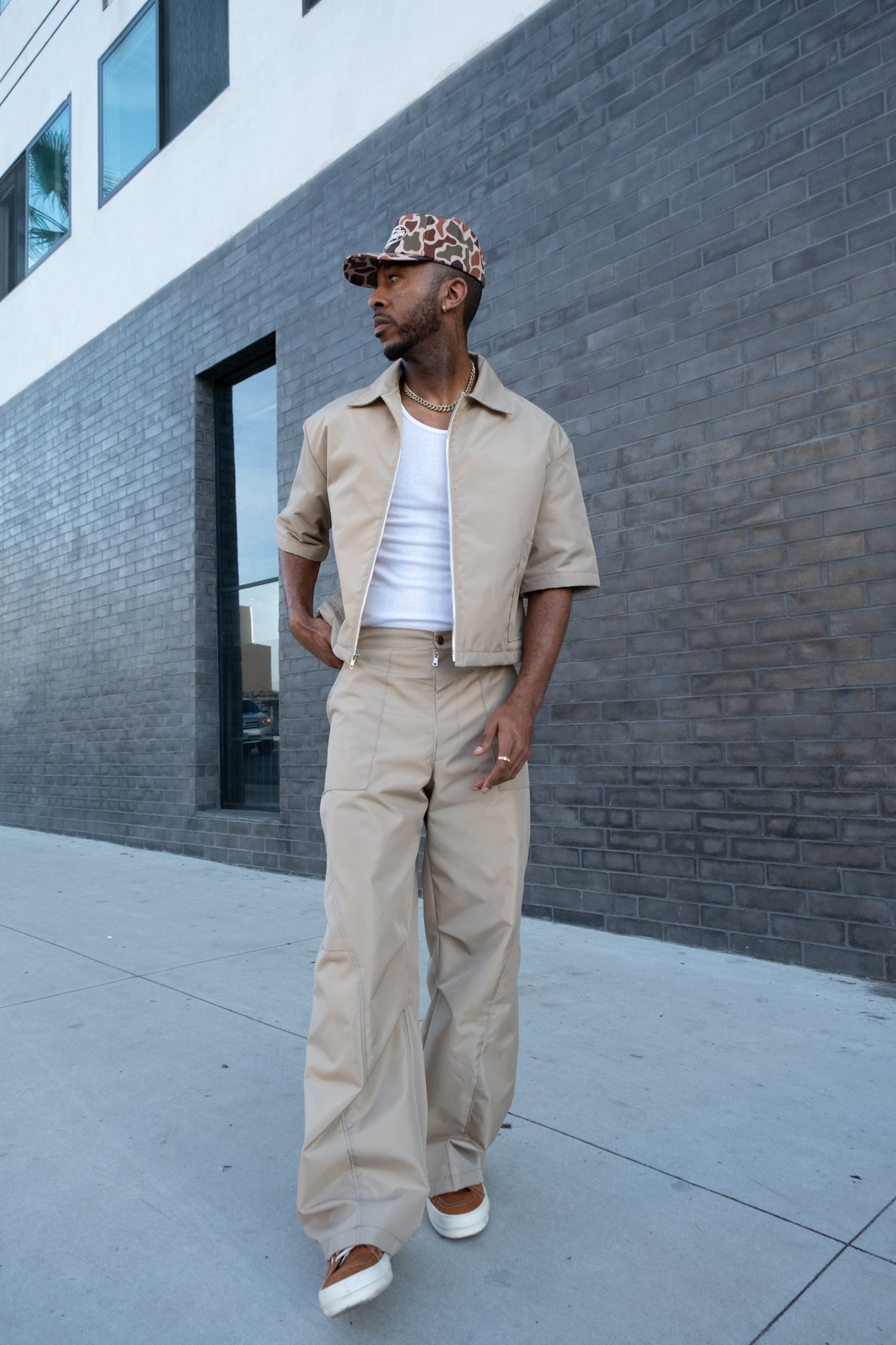 Oversized Nylon Puffer Zip - Sand (limited)