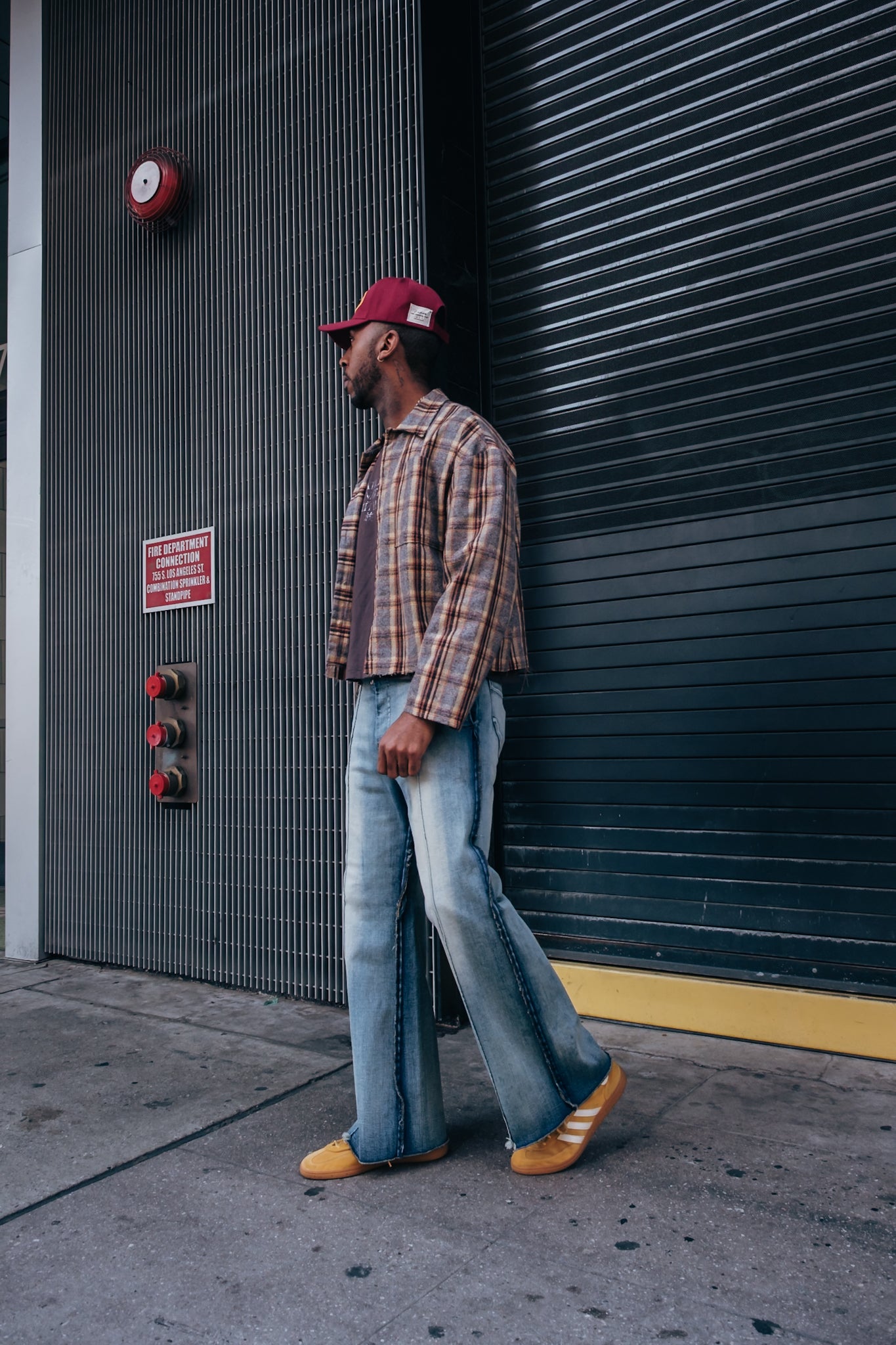 Cotton Flannel - Grey/ Yellow
