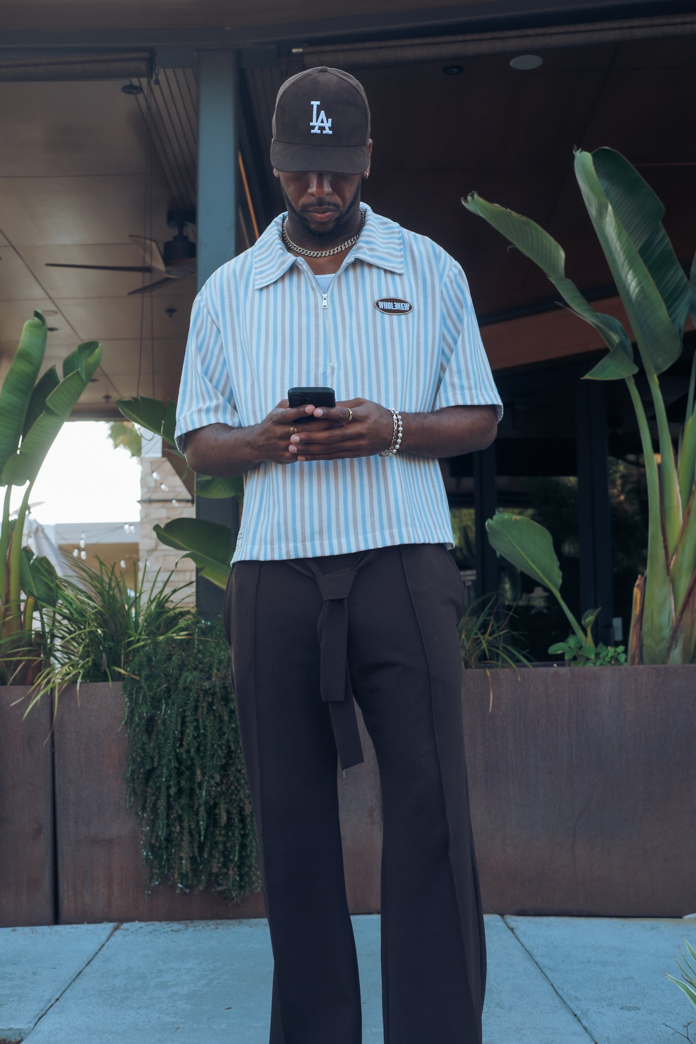 QTR Zip Coastal Blue Stripe