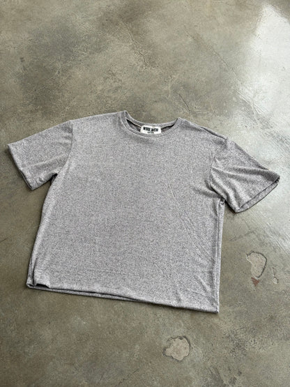 Slim Cropped Tee - Heather Grey