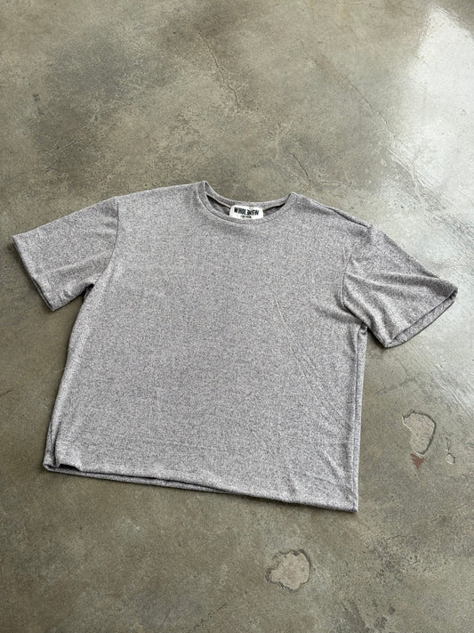 Slim Cropped Tee - Heather Grey