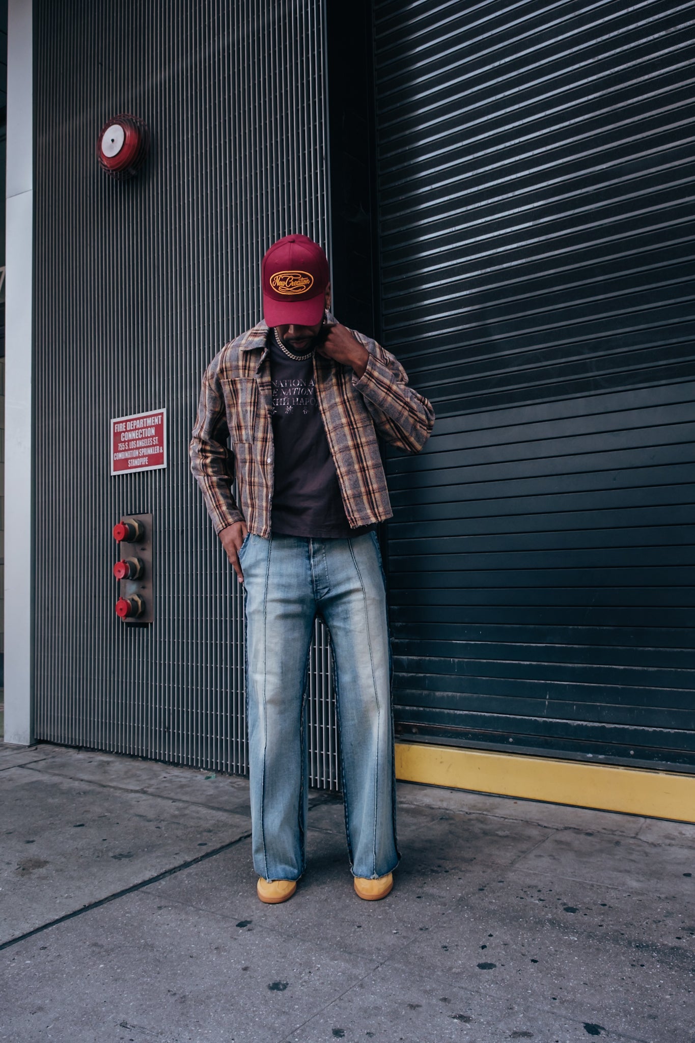 Cotton Flannel - Grey/ Yellow