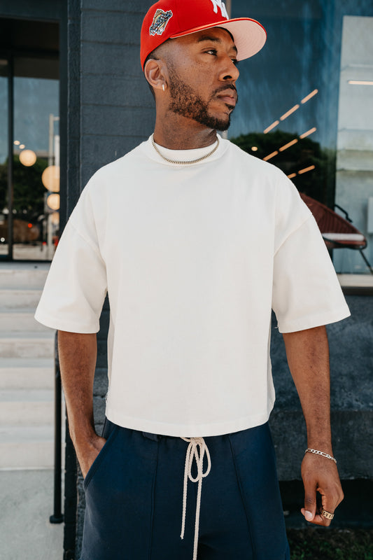 Heavy Boxy Cropped Tee - Natural