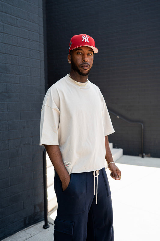 Lightweight Boxy Cropped Tee - Ash grey