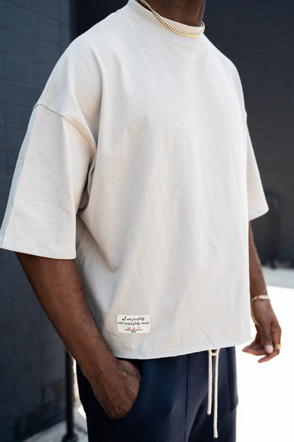 Lightweight Boxy Cropped Tee - Ash grey