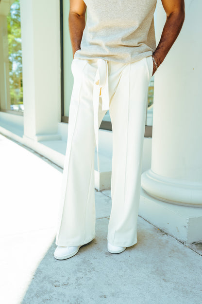 Cream - Heavy Flared Pants
