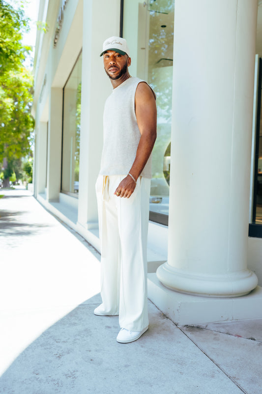 Cream - Heavy Flared Pants
