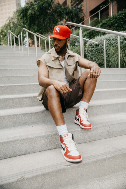 Camo Sleeveless Button Up