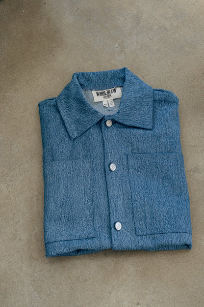 Shacket Button Up- Light Denim