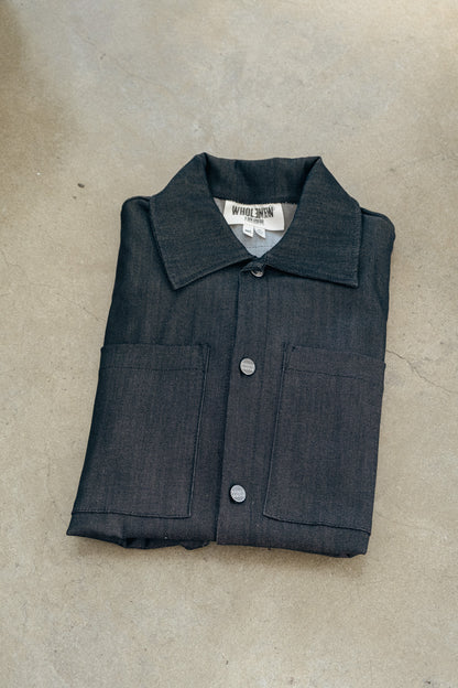 Shacket Button Up- Black Denim