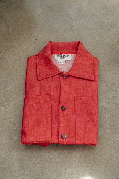 Shacket Button Up- Red Denim (limited)