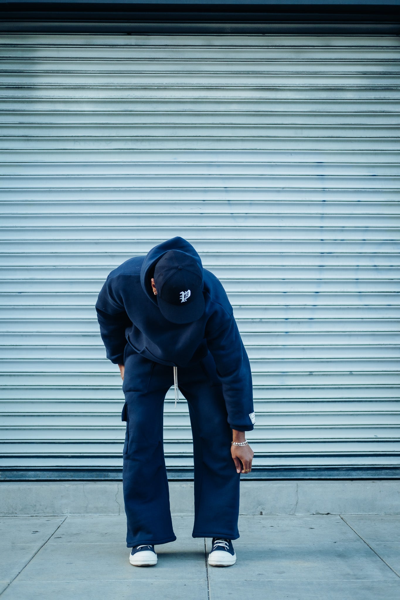 Premium Cotton Cargo Sweatpants- NAVY