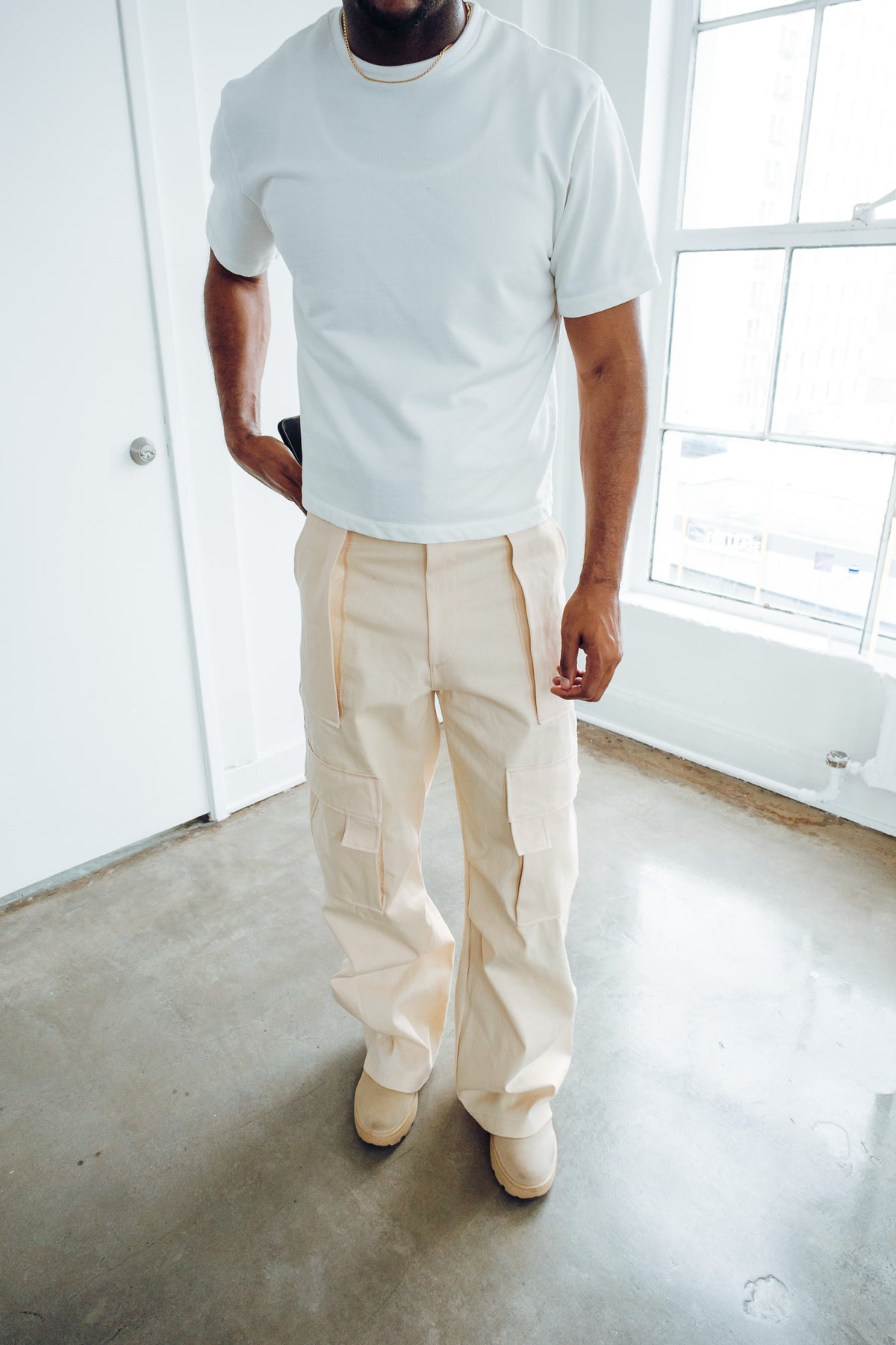 Terry Slim Cropped Tee - White