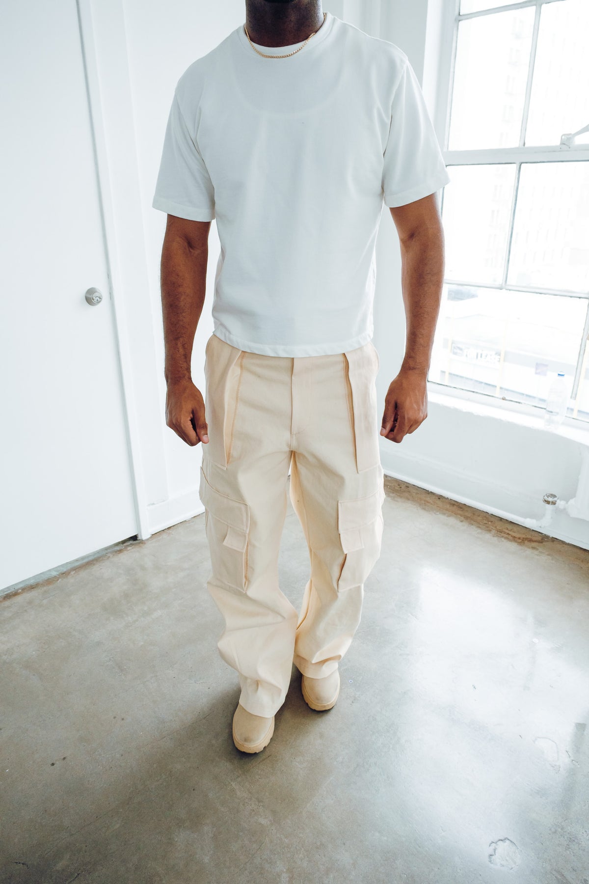 Terry Slim Cropped Tee - White