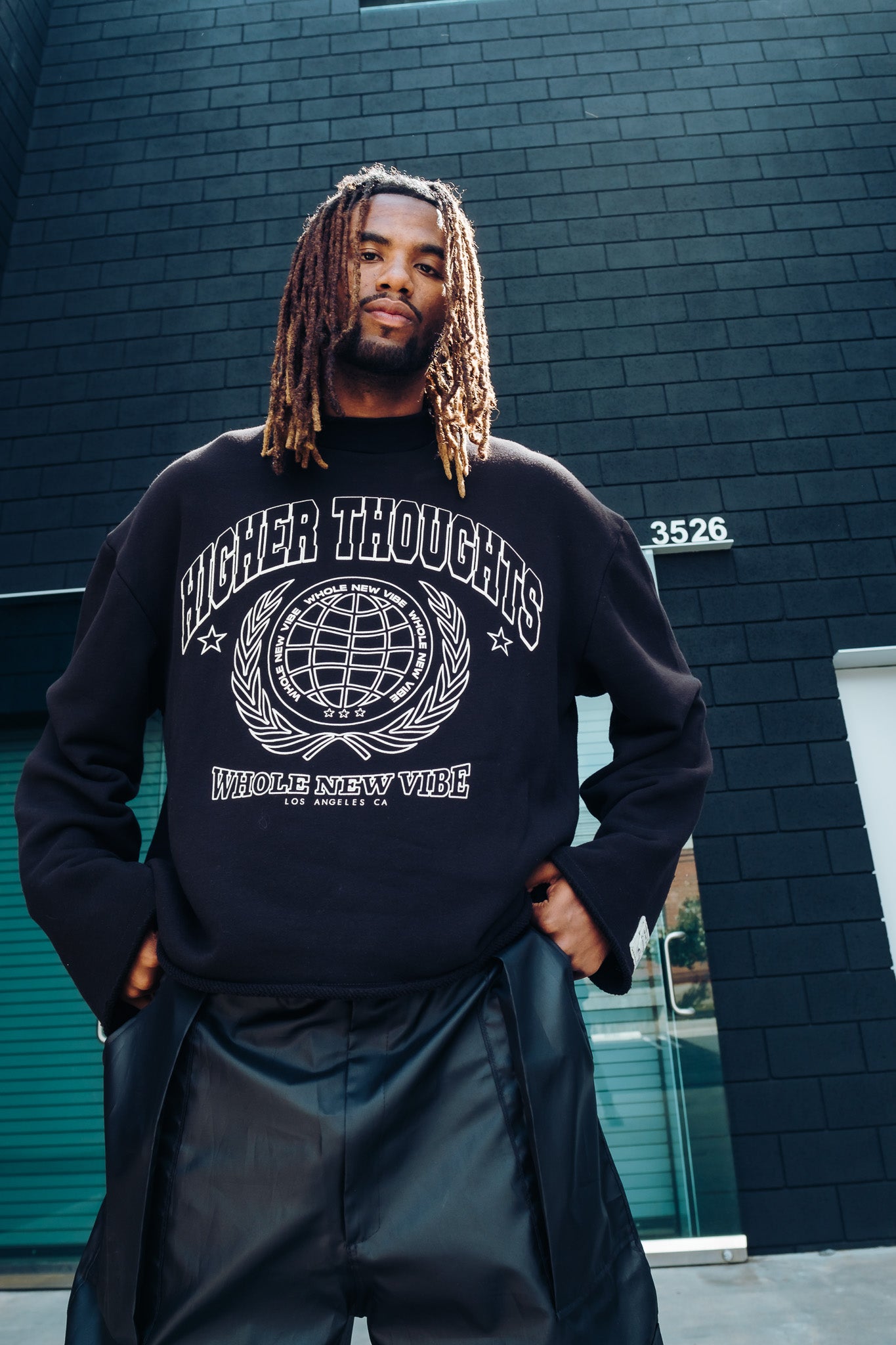 Oversized Crewneck Sweatshirt- Black