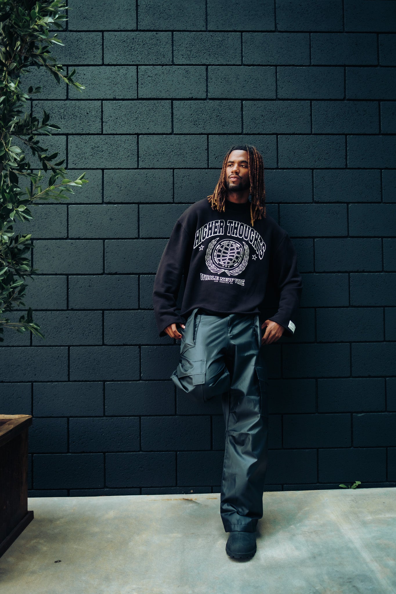 Oversized Crewneck Sweatshirt- Black