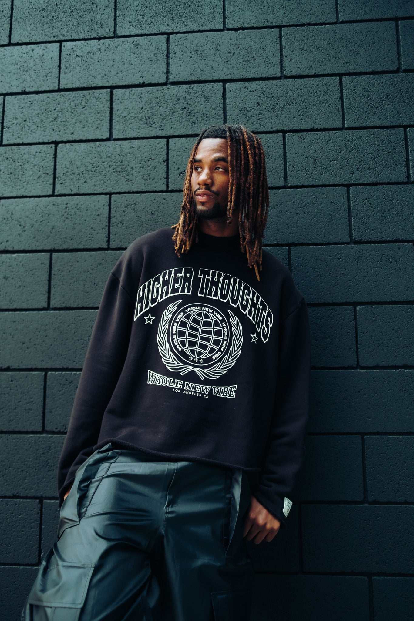 Oversized Crewneck Sweatshirt- Black