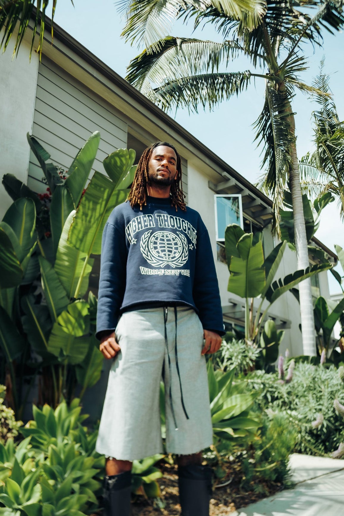 Oversized Crewneck Sweatshirt- Navy
