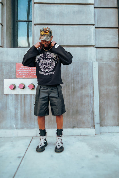 Oversized Crewneck Sweatshirt- Black