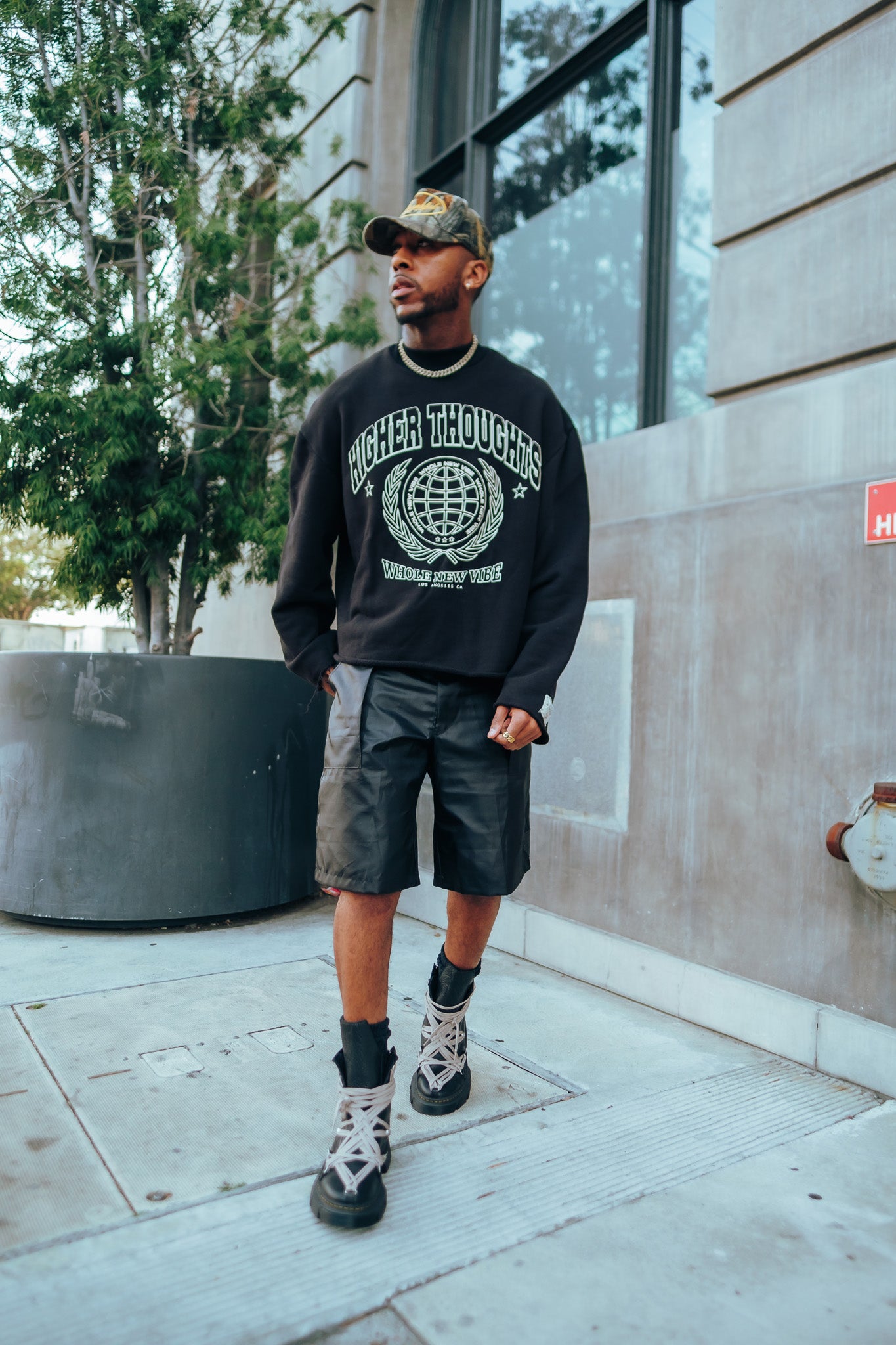 Heavy Nylon Cargo Shorts - Black