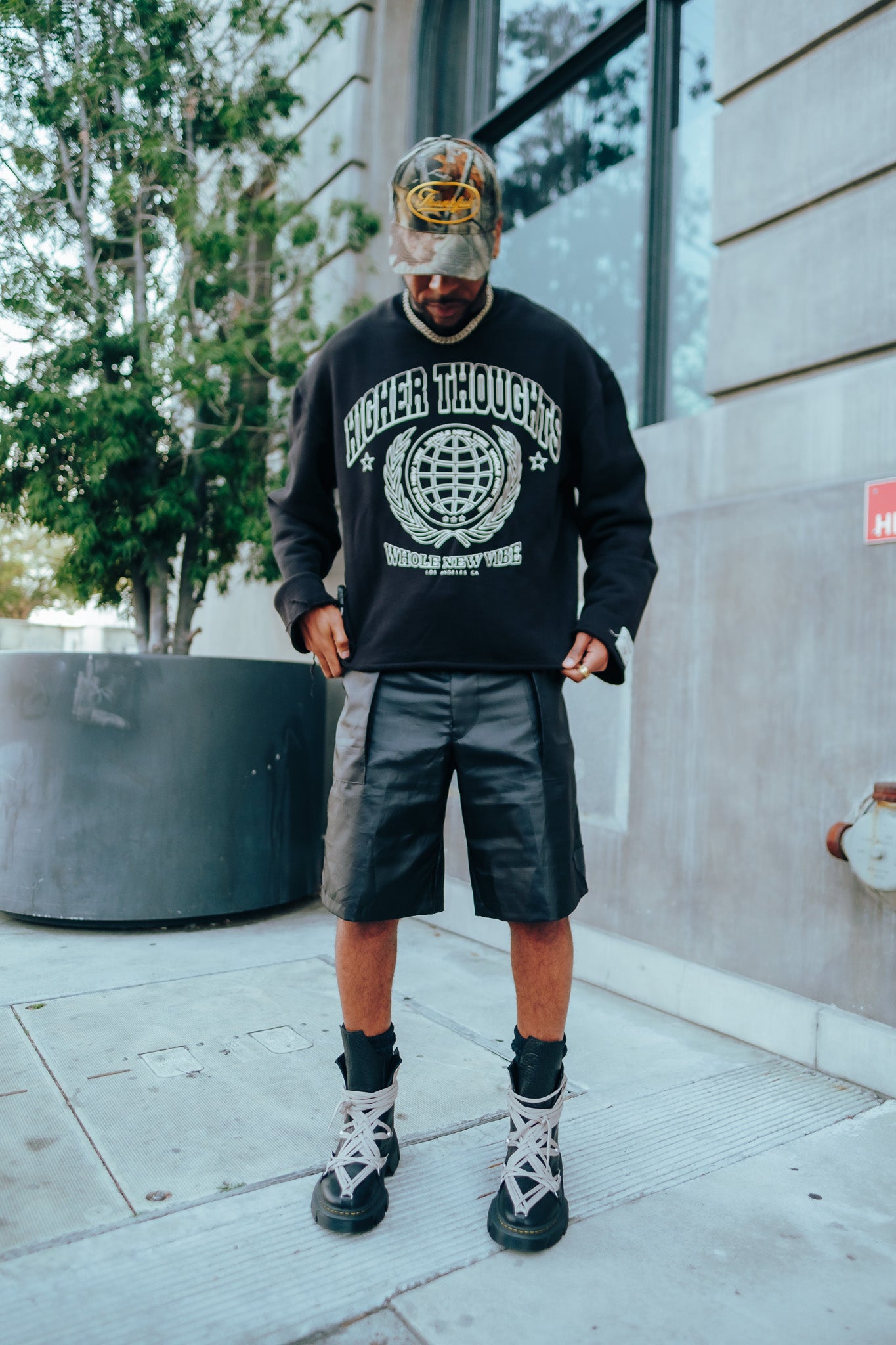 Heavy Nylon Cargo Shorts - Black