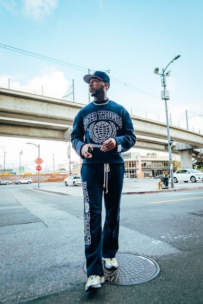 Oversized Crewneck Sweatshirt- Navy