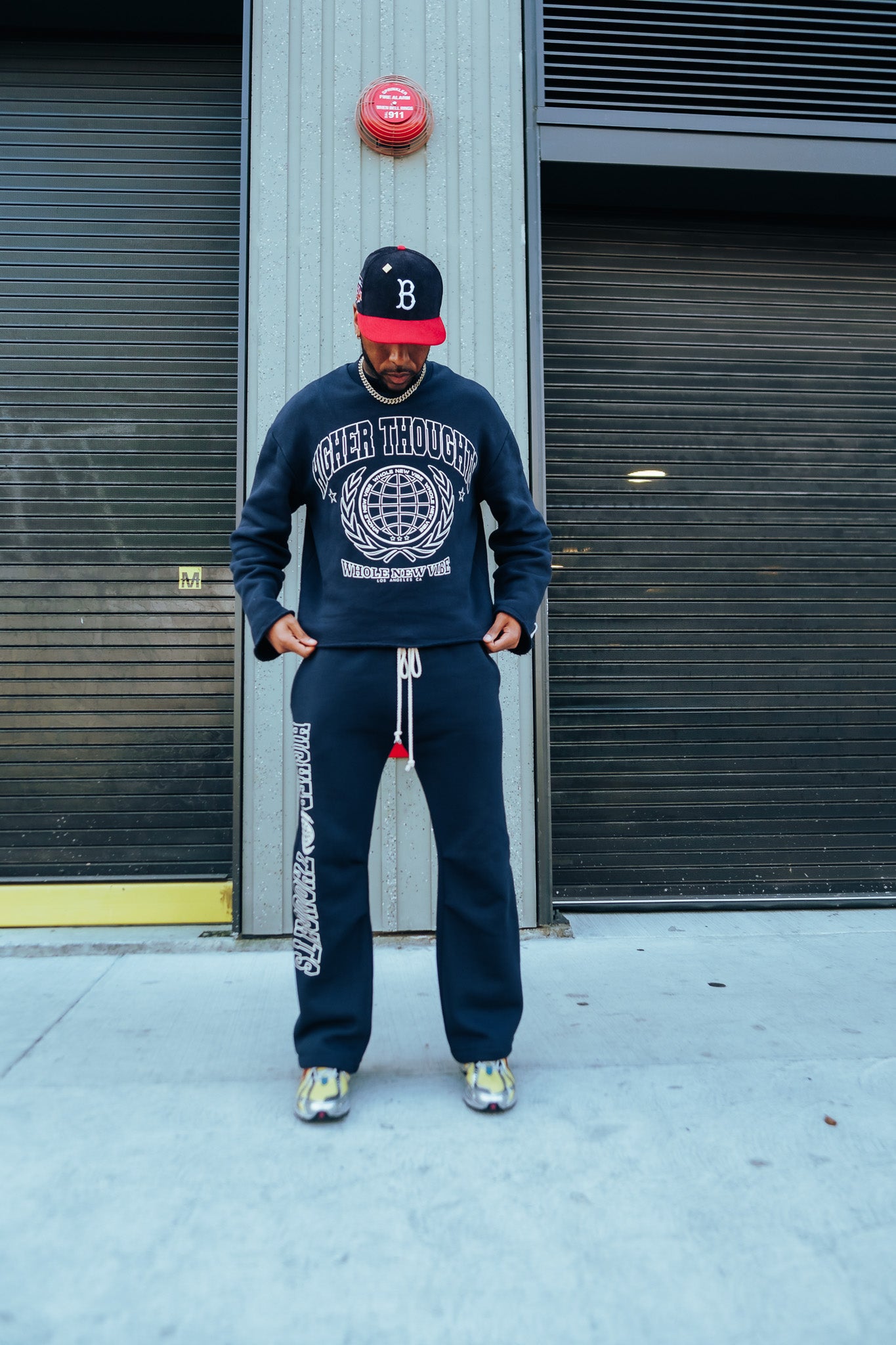 Oversized Crewneck Sweatshirt- Navy