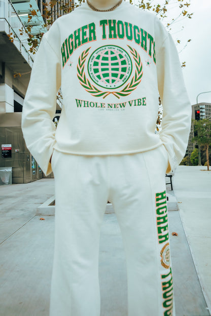 Oversized Crewneck Sweatshirt- Off White