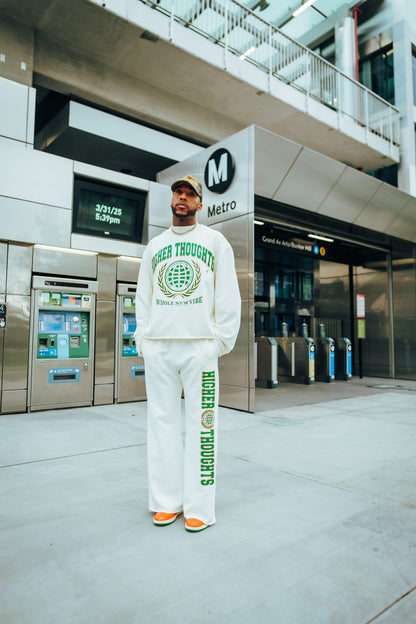Oversized Crewneck Sweatshirt- Off White