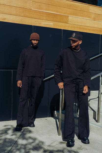Black- Heavy Flared Pants