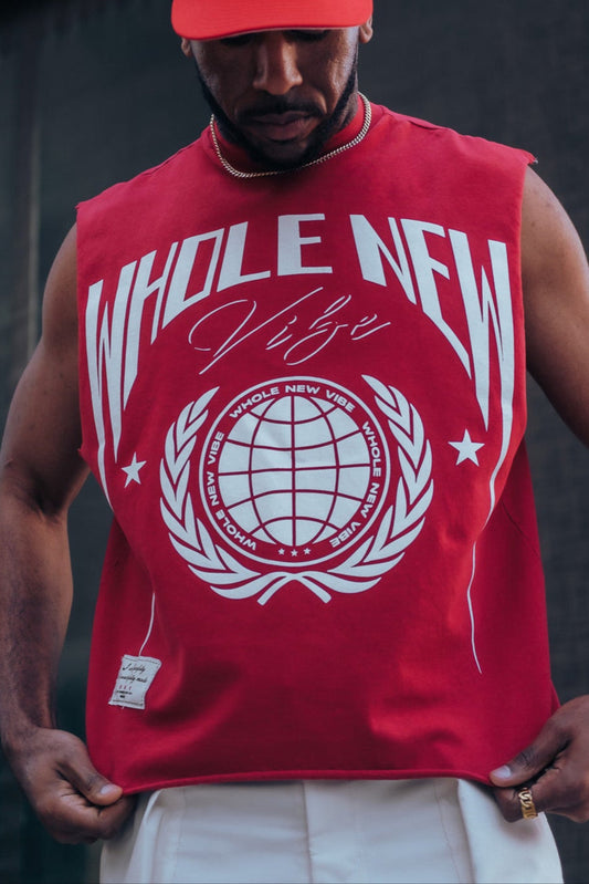 Red Sleeveless Graphic Tee - WNV