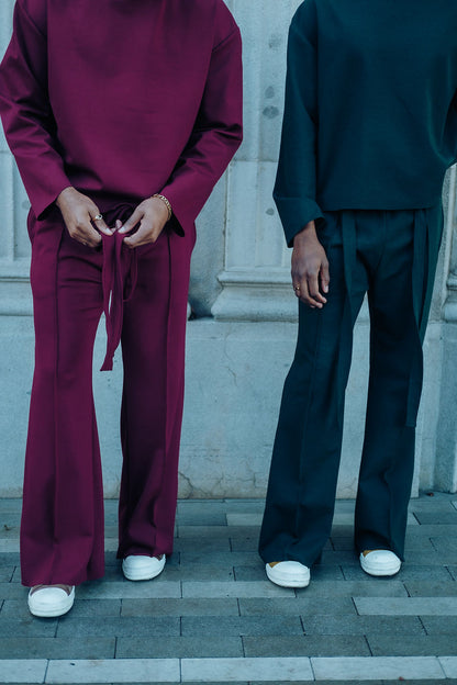 Merlot- Heavy Flared Pants